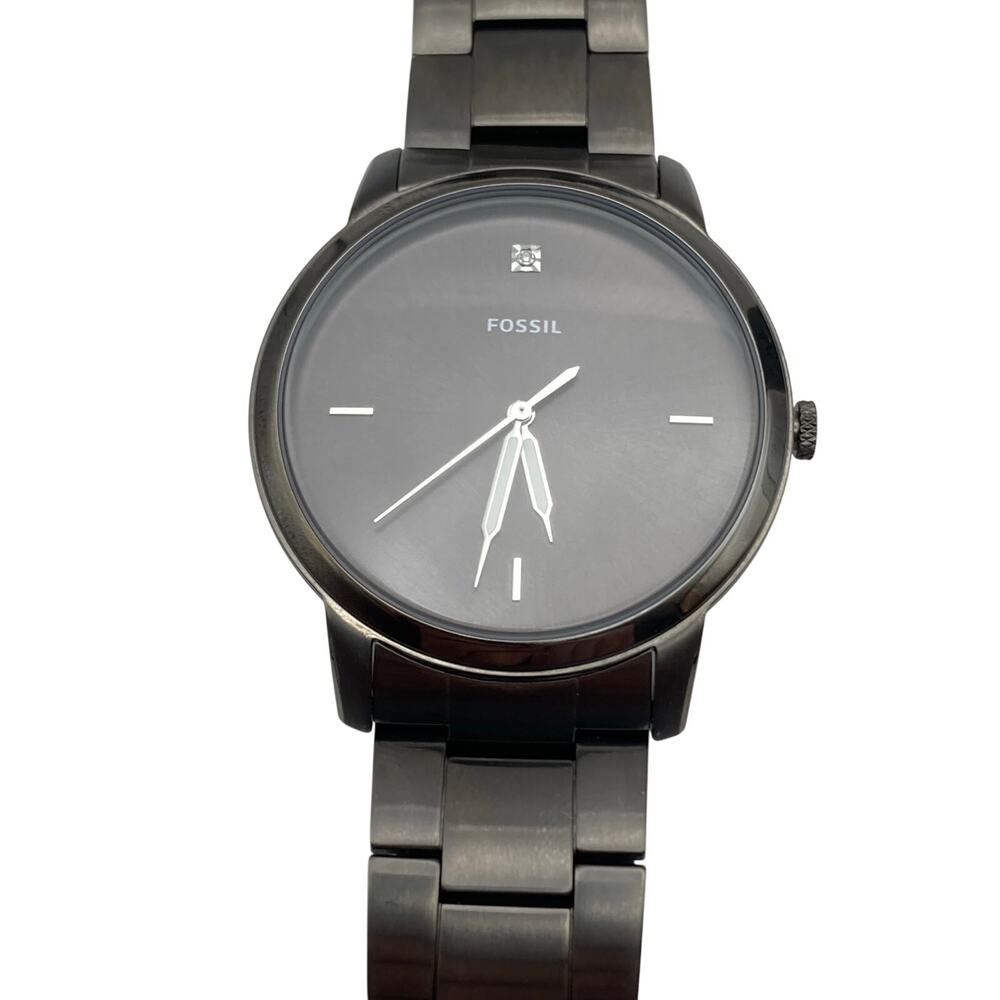 Fossil FS5456 Men's Minimalist Watch 44mm - New Battery - WR 5ATM All Steel